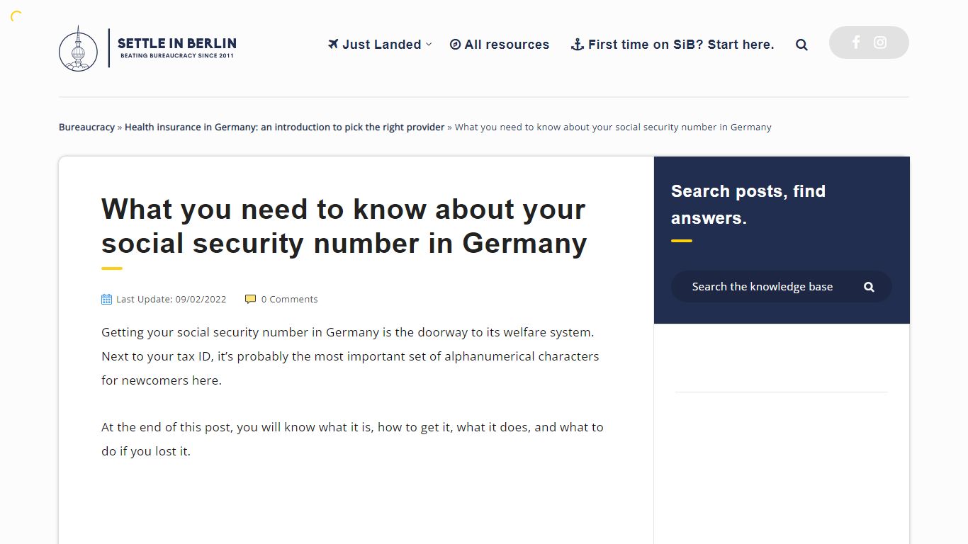 Social security number Germany - first overview & how to apply for it | SiB